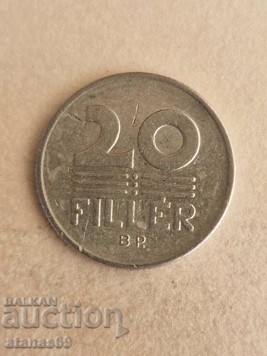 20 филера 1975 г. Унгария