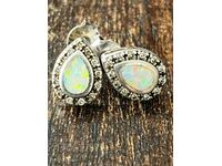 Silver earrings with opal