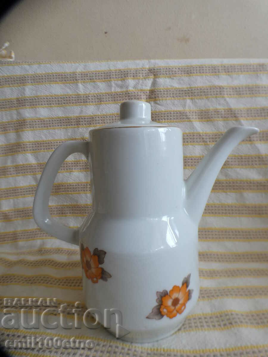 Teapot old Bulgarian porcelain Kosta Yordanov Vidin
