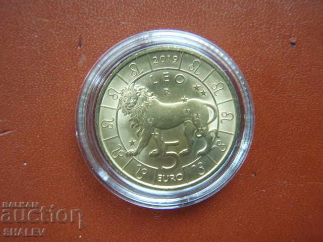 5 Euro 2019 San Marino "Leo" - Unc (зодиак - лъв)