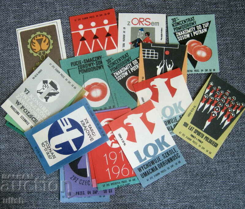 25pcs old label labels matches Poland new