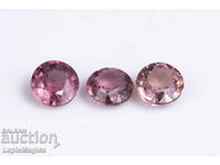 3 pcs pink sapphire 0.64ct 3.2mm round cut heated