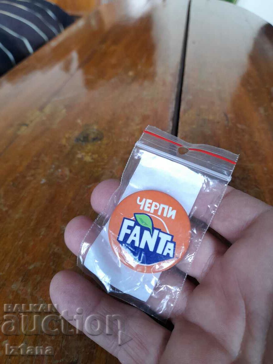 Fanta badge with price 10.00 BGN | € 5.11 Fanta badge with price 10.00 BGN | € 5.11