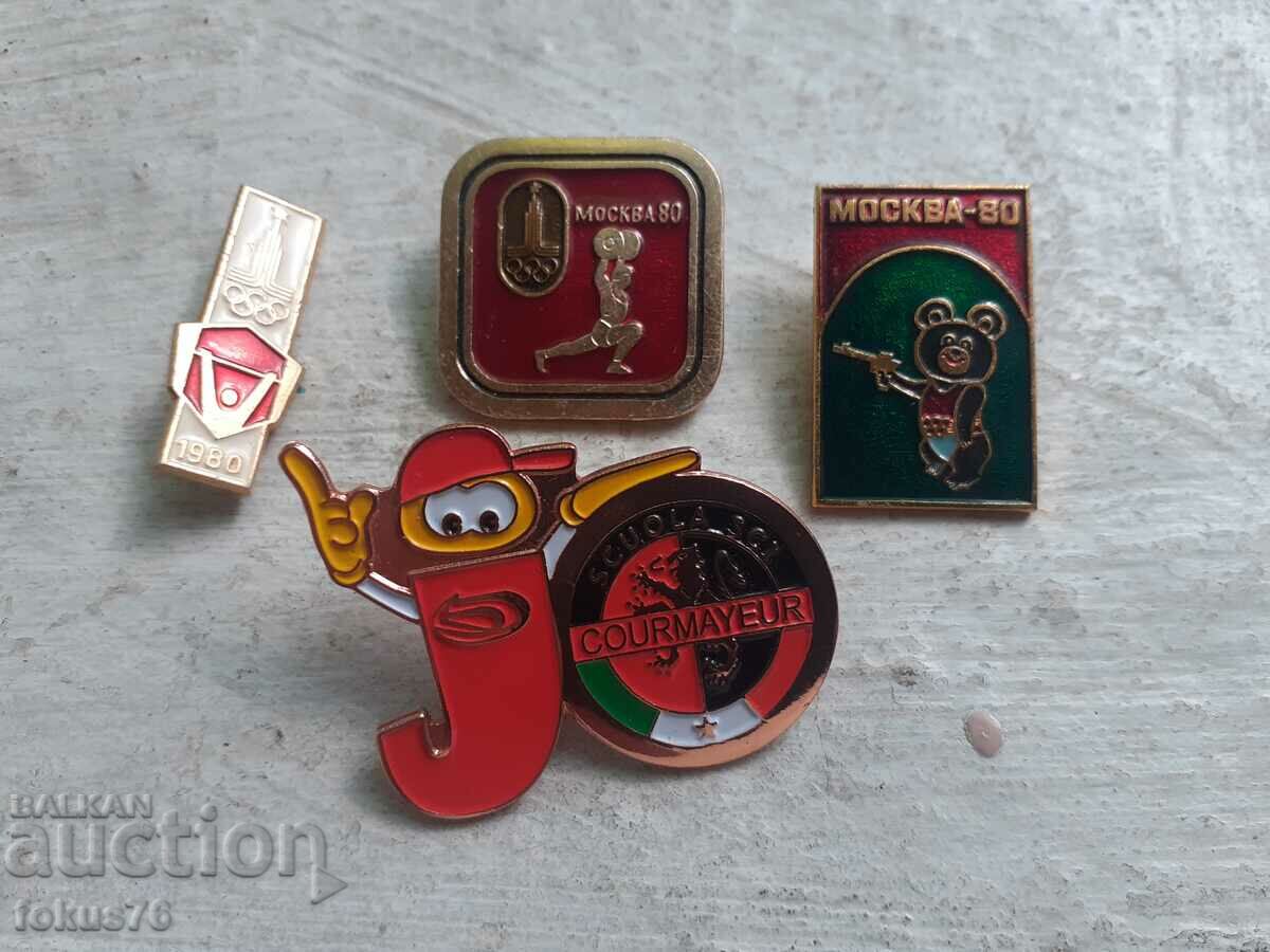 O mulțime de insigne de colecție - Olimpiada Moscova 80