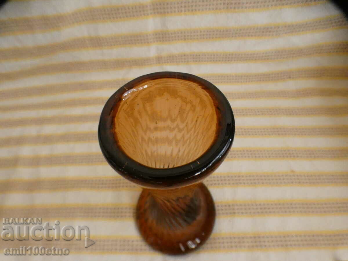 Old vase of thick colored glass with price 8.00 BGN | € 4.09