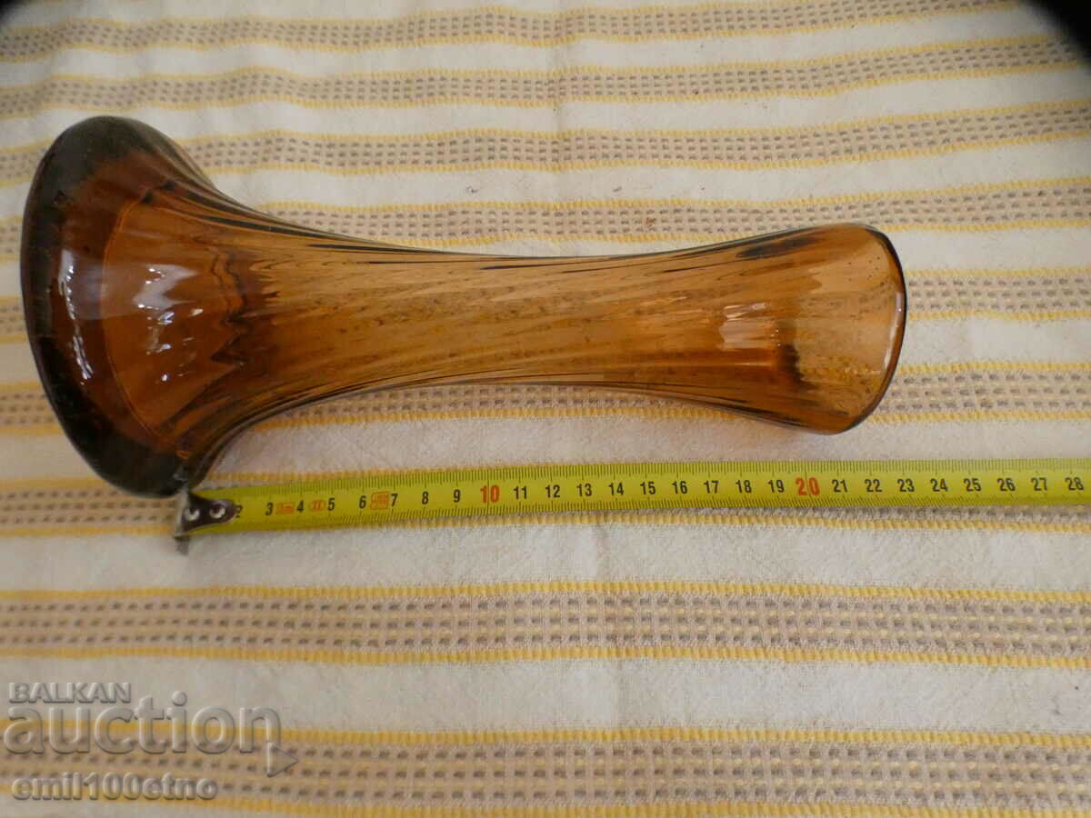 Old vase of thick colored glass - 5