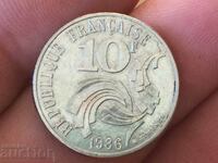Франция 10 франка 1986