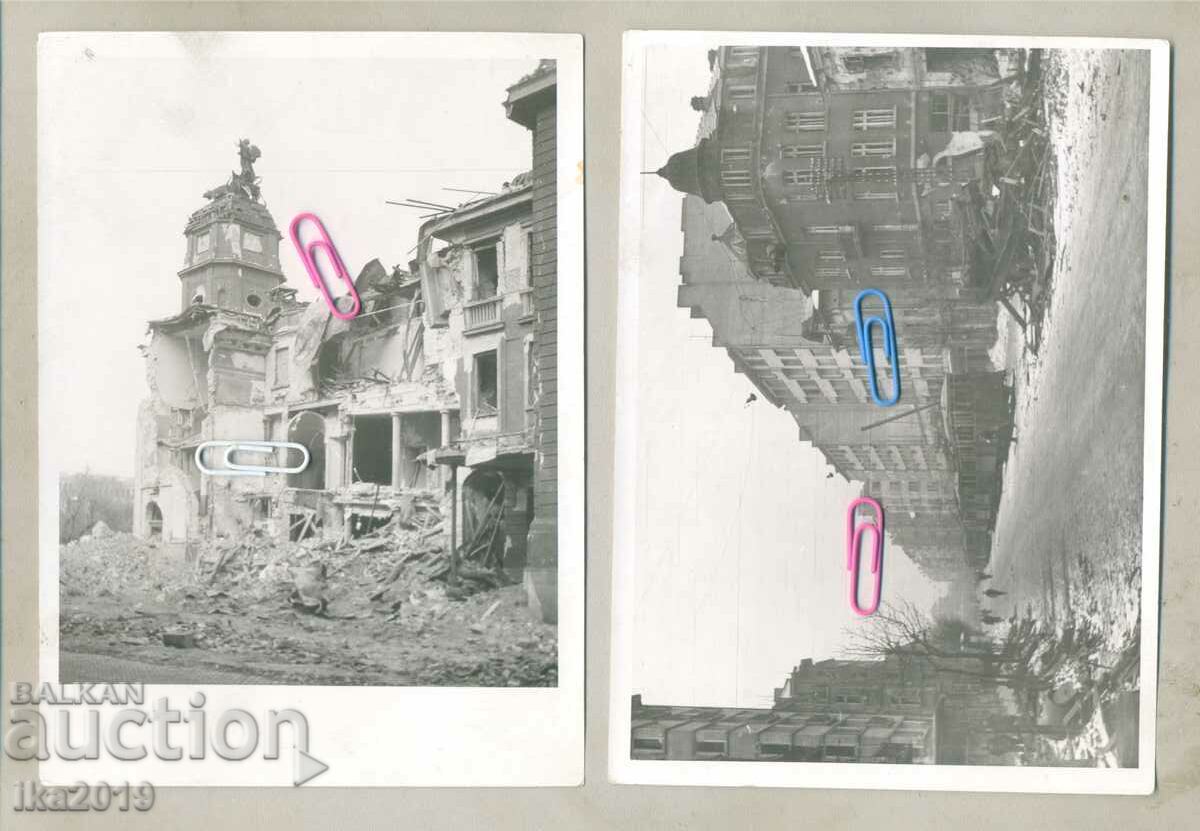 2 original photos from the bombing of Sofia in 1944