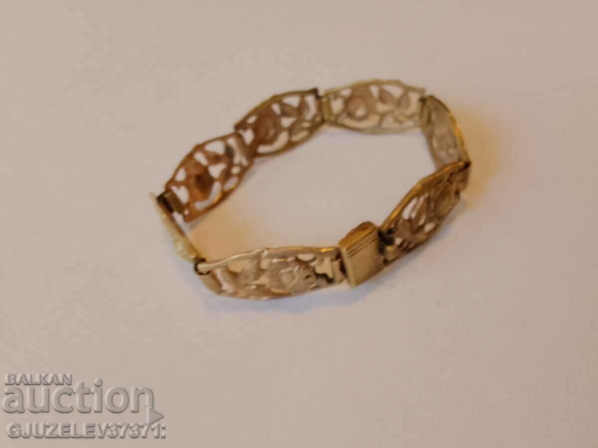 Auction Old brass bracelet with roses Auction Old brass bracelet with roses