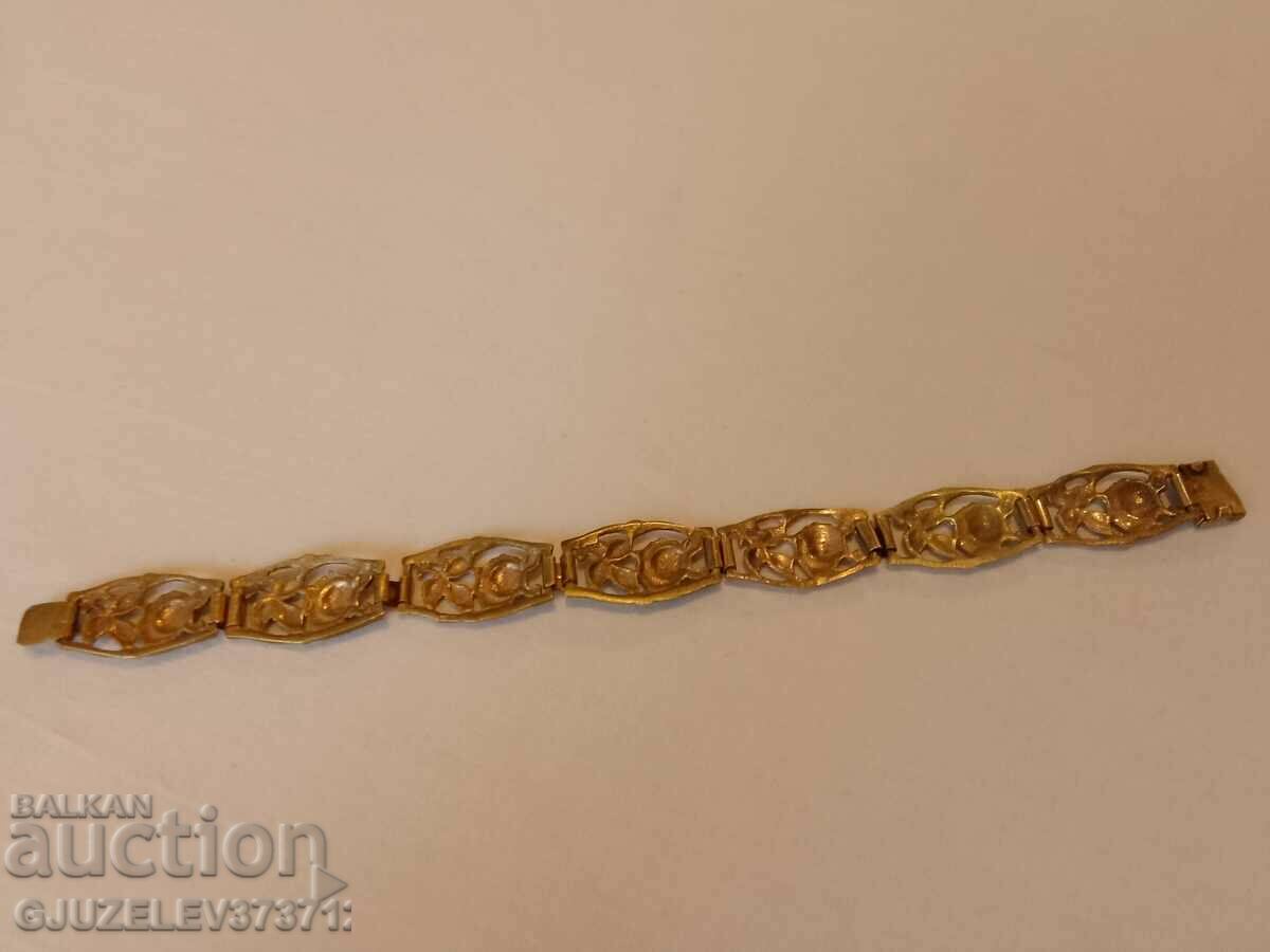 Old brass bracelet with roses - 5 Old brass bracelet with roses - 5