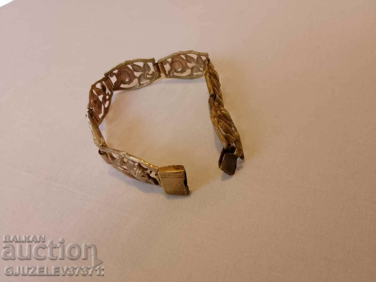 Old brass bracelet with roses - 6 Old brass bracelet with roses - 6