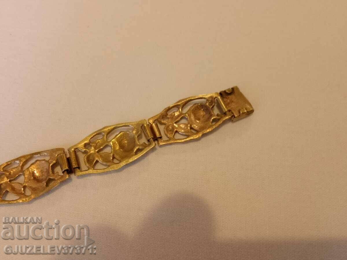 Old brass bracelet with roses - 7 Old brass bracelet with roses - 7