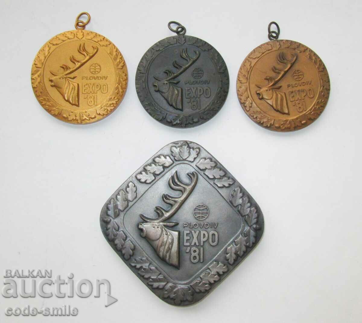 Комплект медали плакет медал Световно Ловно Изложение