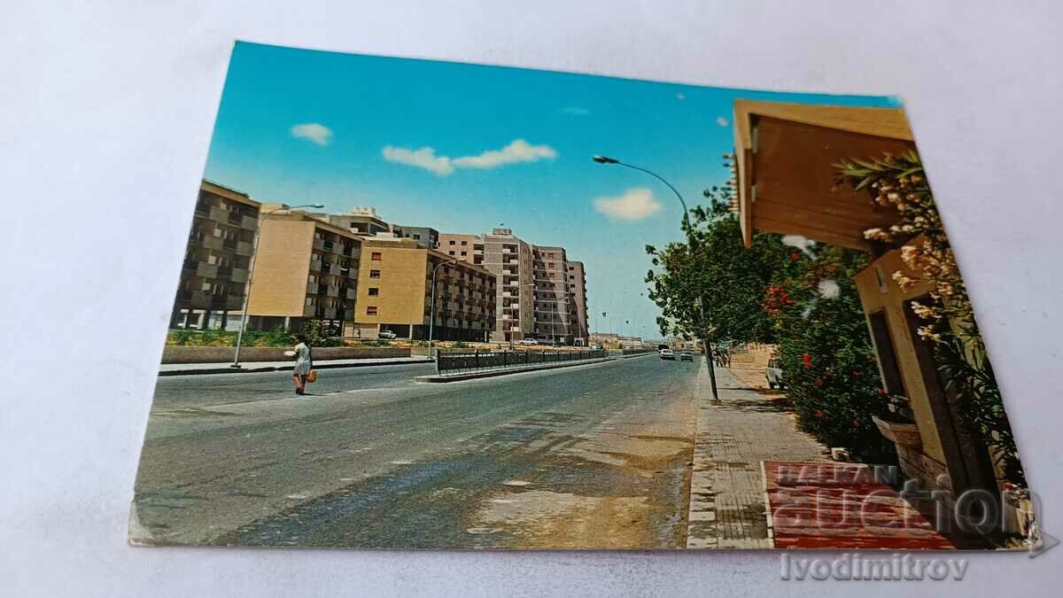 Καρτ ποστάλ Τρίπολη Οδός Ομάρ Ελ Μουκτάρ 1979