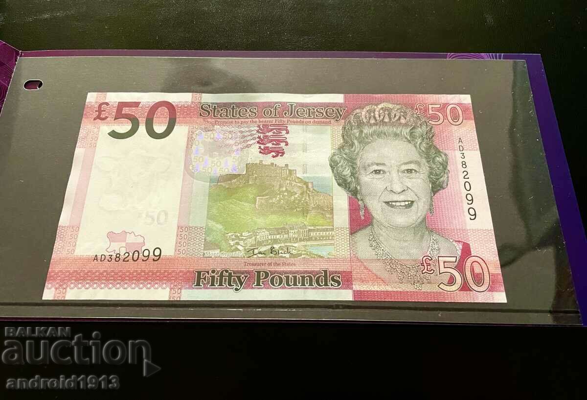 Auction JERSEY - 50 POUNDS 2012-18, P-36, UNC, FOLDER Auction JERSEY - 50 POUNDS 2012-18, P-36, UNC, FOLDER