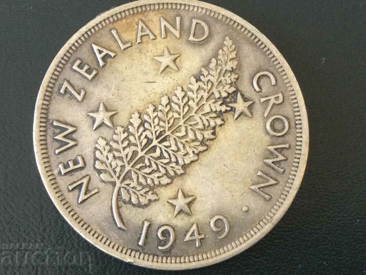 New Zealand 1 Crown 1949 George VI Silver New Zealand 1 Crown 1949 George VI Silver