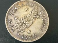 Нова Зеландия 1 корона 1949 Джордж VI сребро