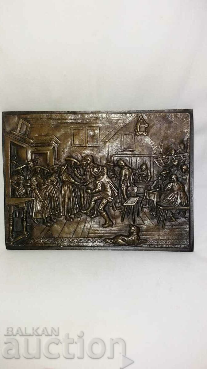 Παλιό χάλκινο ανάγλυφο πάνελ--στην παμπ με τιμή 45.00 BGN | € 23.01 Παλιό χάλκινο ανάγλυφο πάνελ--στην παμπ με τιμή 45.00 BGN | € 23.01