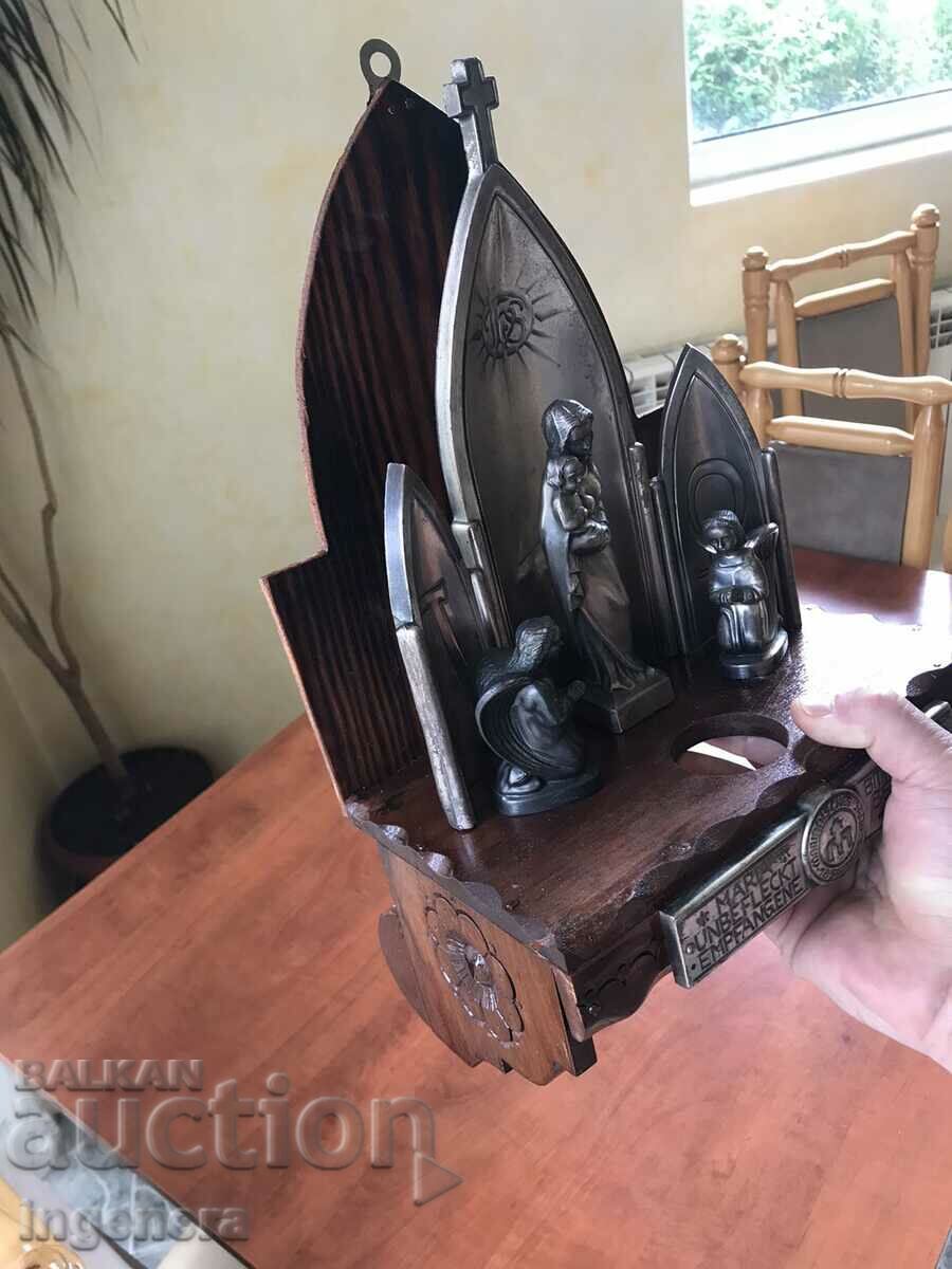 ICON ICONOSTAS METAL WOOD CARVING FIGURES - 5