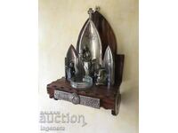 ICON ICONOSTAS METAL WOOD CARVING FIGURES