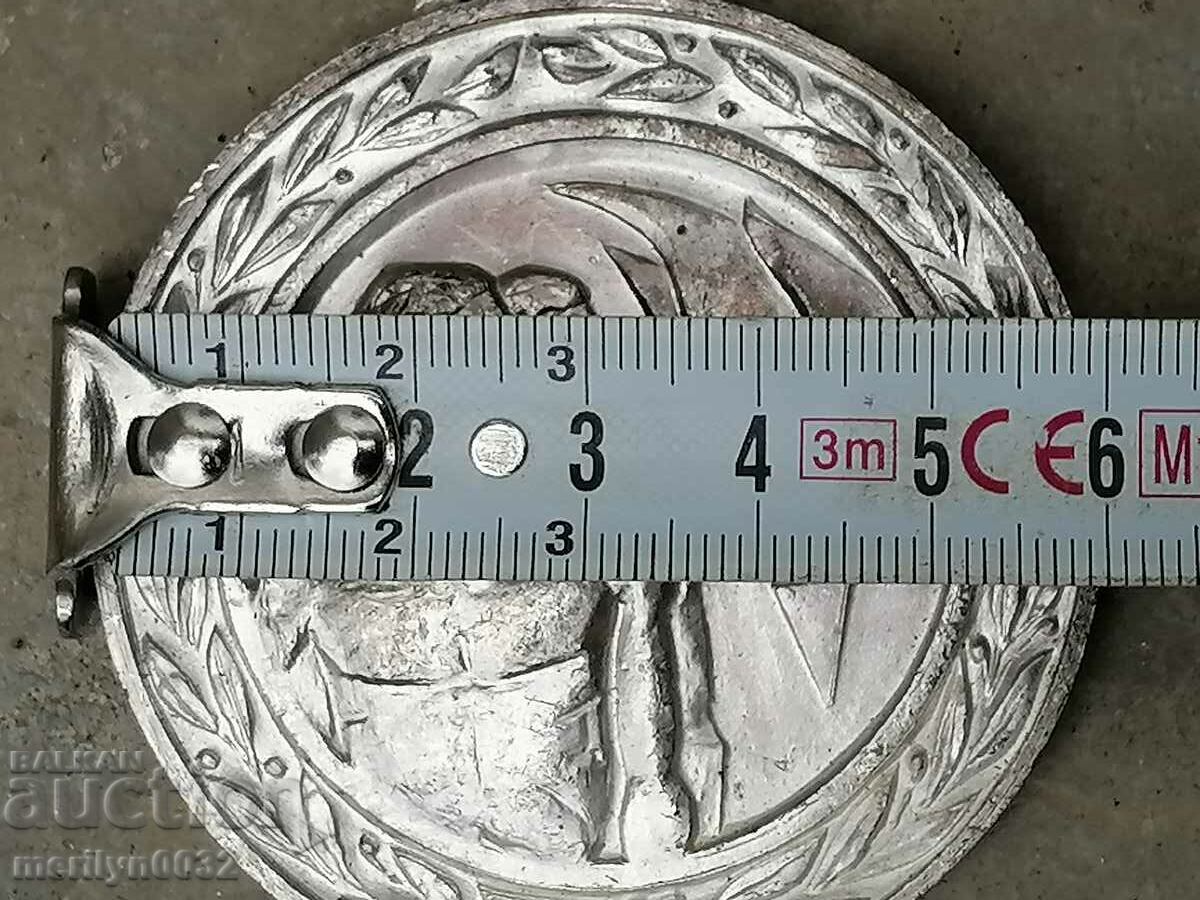 Auction  Olympic medal badge of the Central Committee of the DKMS thickly silvered