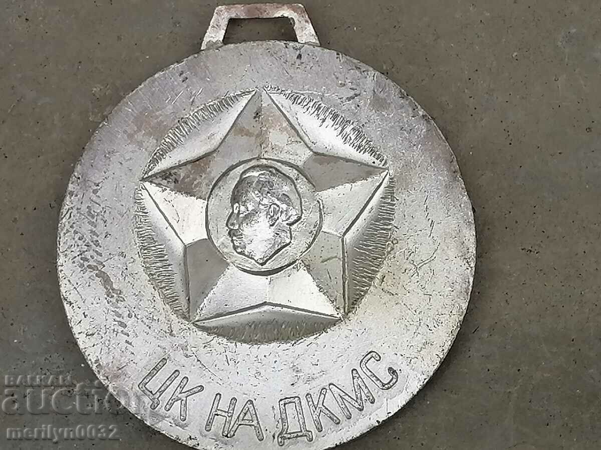 Olympic medal badge of the Central Committee of the DKMS thickly silvered - 6