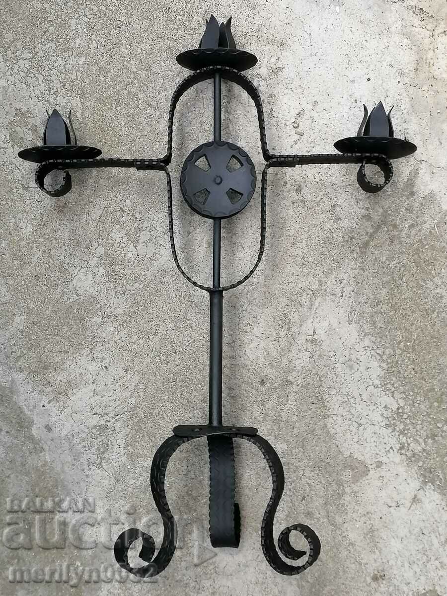 Old forged candlestick, candle, candelabra - 6