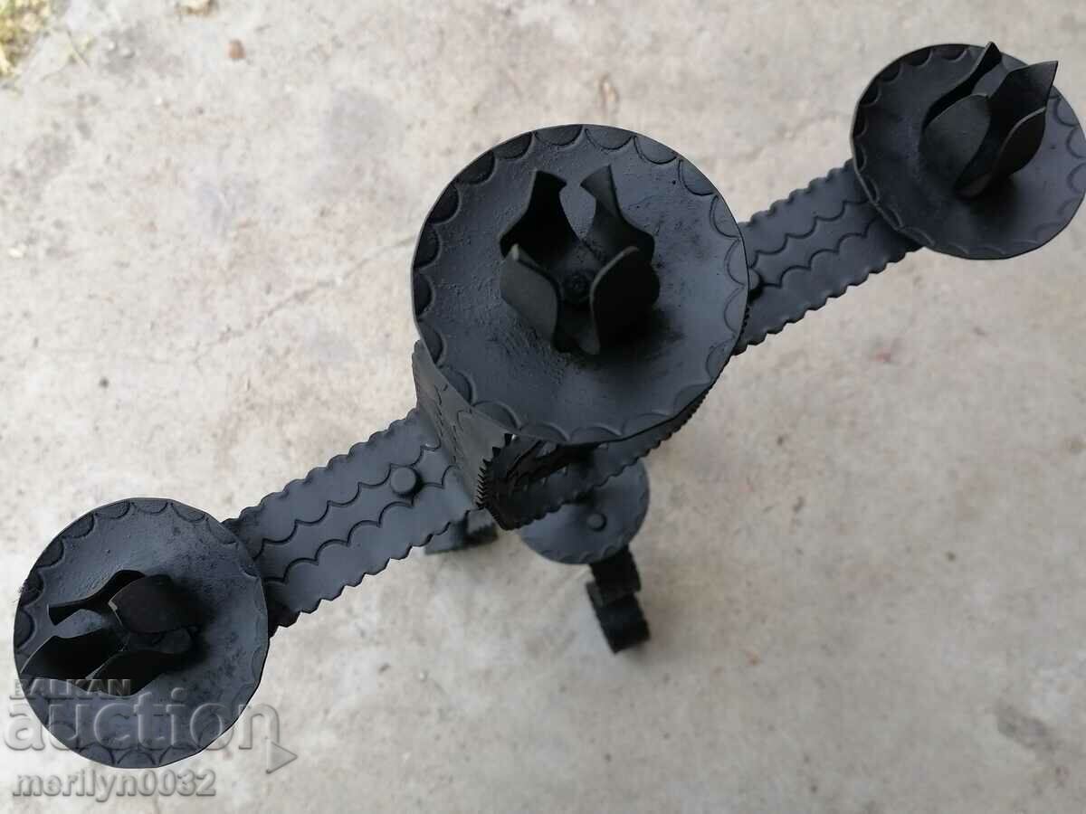 Old forged candlestick, candle, candelabra - 7