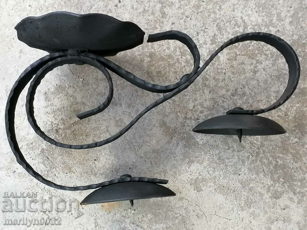 Old forged candlestick, candle, candelabra - 5 Old forged candlestick, candle, candelabra - 5