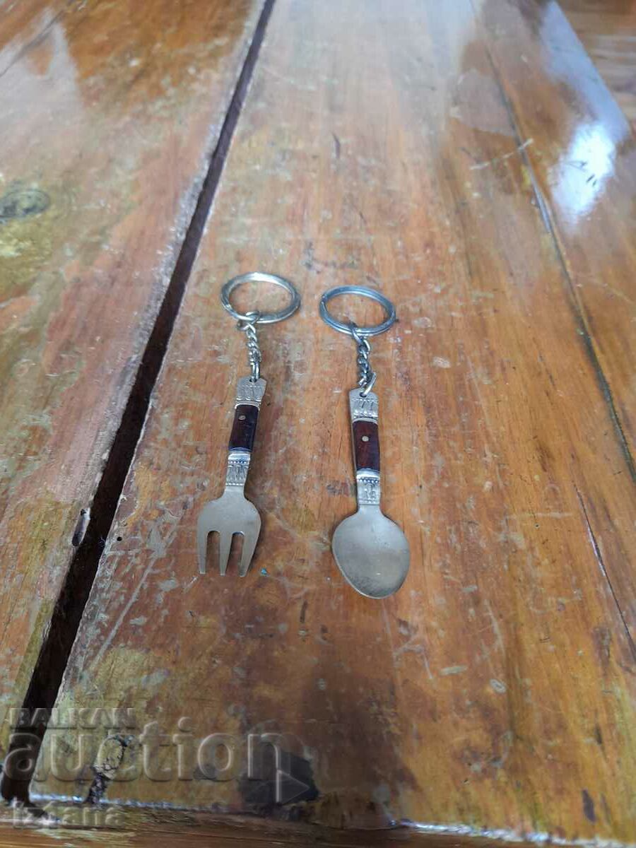 Old keychain, Fork and Spoon keychains
