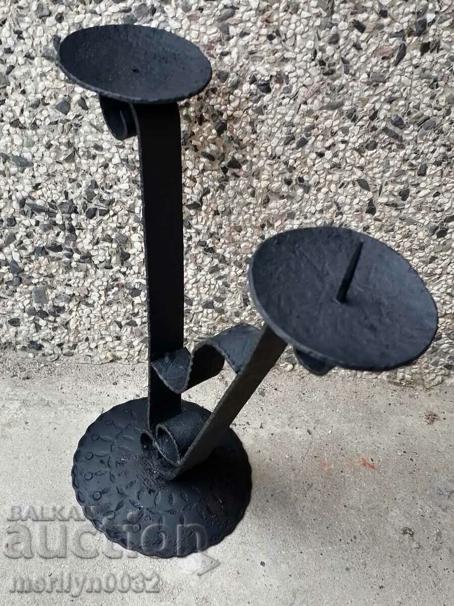 Δημοπρασία Παλιά πλαστά κηροπήγιο κεριού kandilabar Δημοπρασία Παλιά πλαστά κηροπήγιο κεριού kandilabar