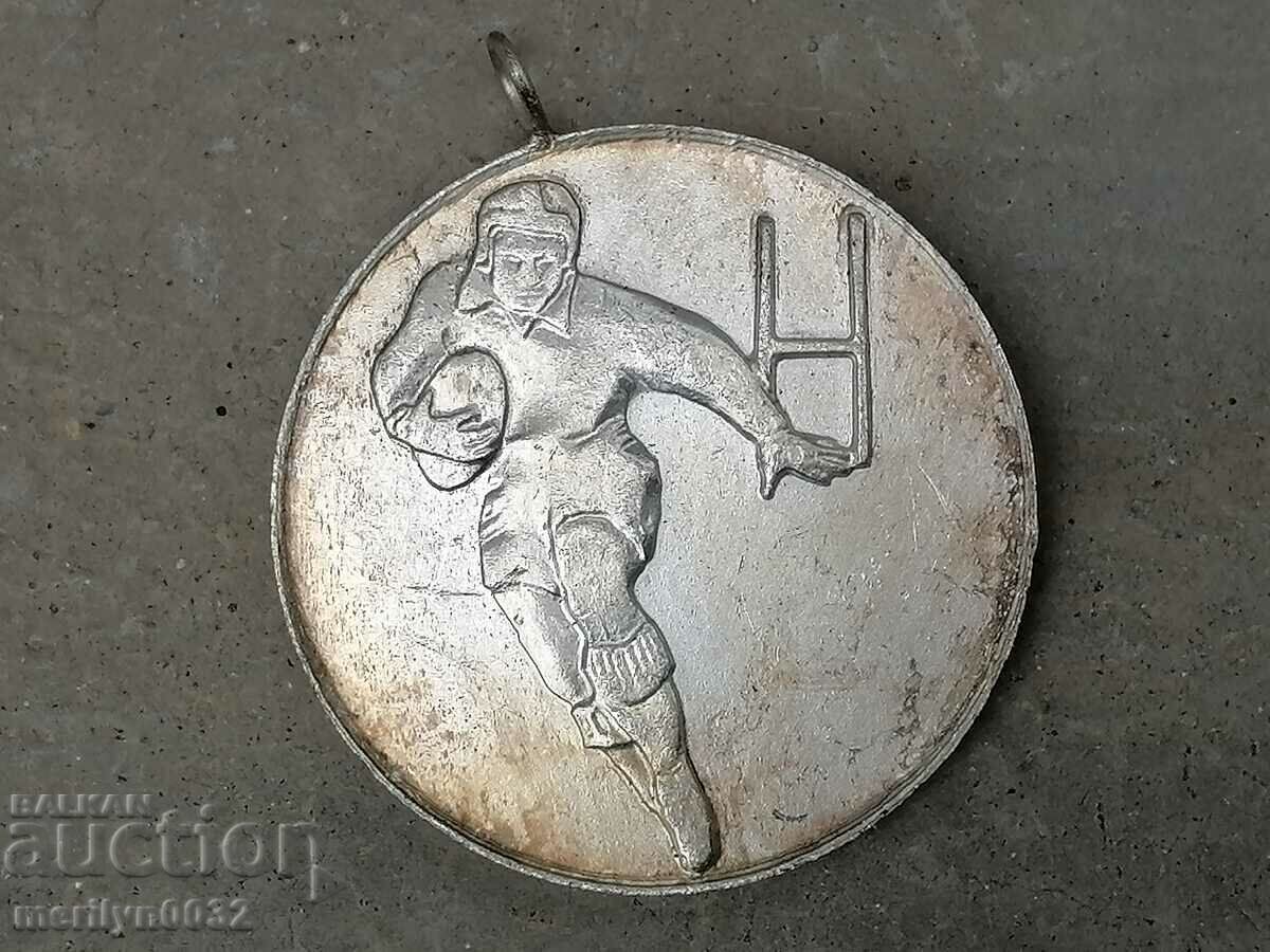 Delivery of Badge Rugby 2nd place CS BSFS medal silver