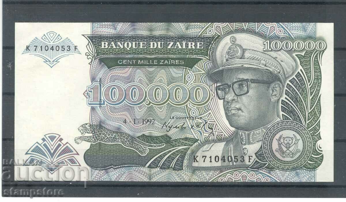 Zaire - 100,000 Zaire 1992