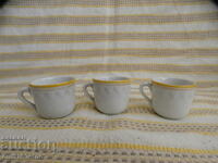 Small cups with handles 3 pieces - very old Bulgarian porcelain