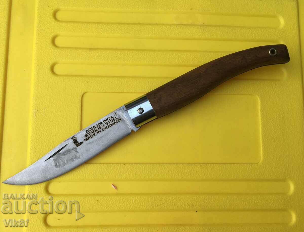 Pocket knife, jay, walnut handle-105x270mm BOHLER INOX GERMAN
