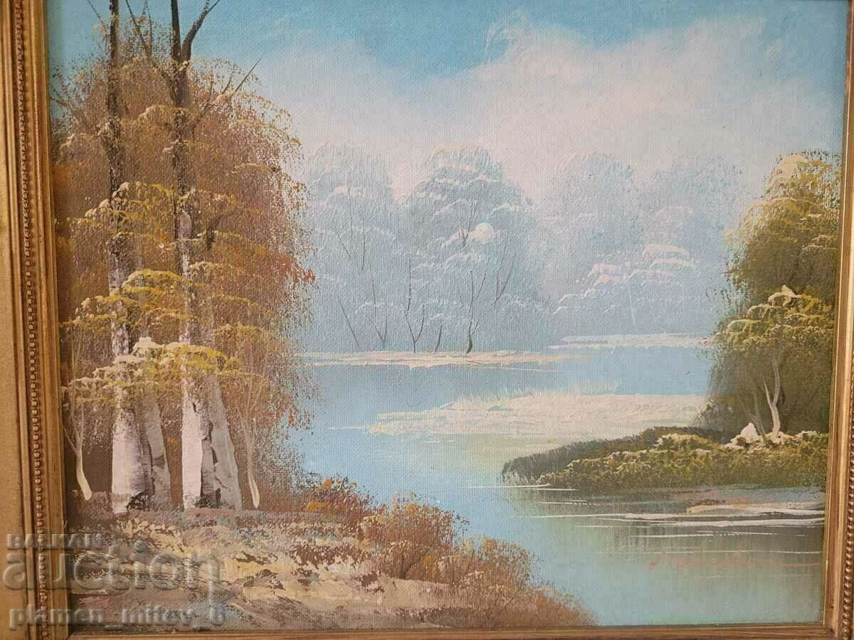 Painting of a river landscape by Henry Thomspon with price 250.00 BGN | € 127.82 Painting of a river landscape by Henry Thomspon with price 250.00 BGN | € 127.82