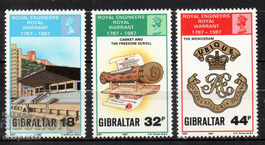 1987. Гибралтар. 200-годишнината на Кралските инженери.