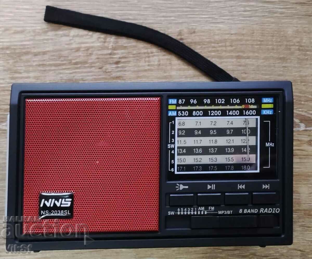 Radio solar FM AM SW model ns 2038sl  BT, card USB TF