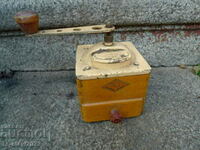 Old French wooden coffee grinder