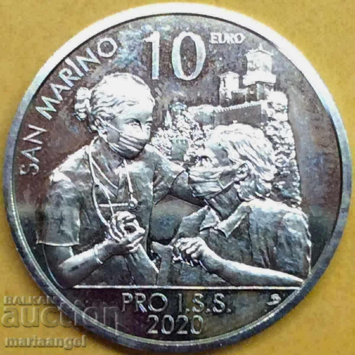 Сан Марино 10 евро 2020  UNC PROOF