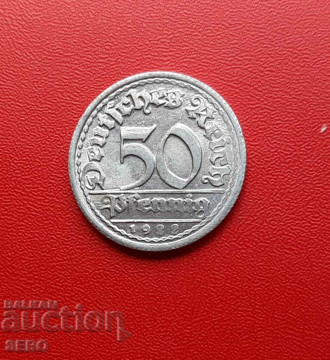 Германия-50 пфенига 1922 G-Карлсруе