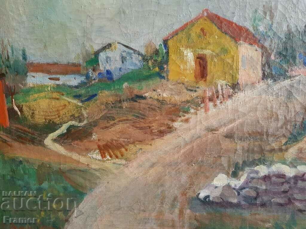 Delivery of TSVYATKO DYMCHEWSKI 1909 - 1991 Country yard Beautiful Landscape oil Delivery of TSVYATKO DYMCHEWSKI 1909 - 1991 Country yard Beautiful Landscape oil