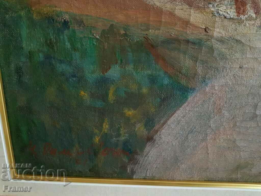 TSVYATKO DYMCHEWSKI 1909 - 1991 Country yard Beautiful Landscape oil - 6 TSVYATKO DYMCHEWSKI 1909 - 1991 Country yard Beautiful Landscape oil - 6