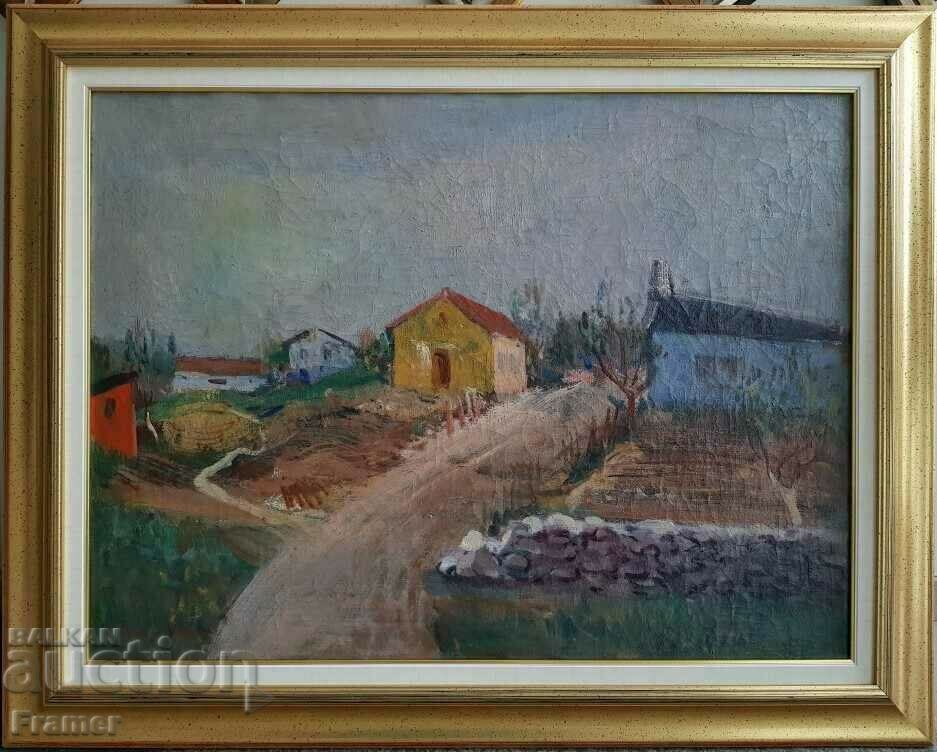 TSVYATKO DYMCHEWSKI 1909 - 1991 Country yard Beautiful Landscape oil TSVYATKO DYMCHEWSKI 1909 - 1991 Country yard Beautiful Landscape oil