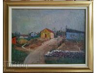 TSVYATKO DYMCHEWSKI 1909 - 1991 Country yard Beautiful Landscape oil