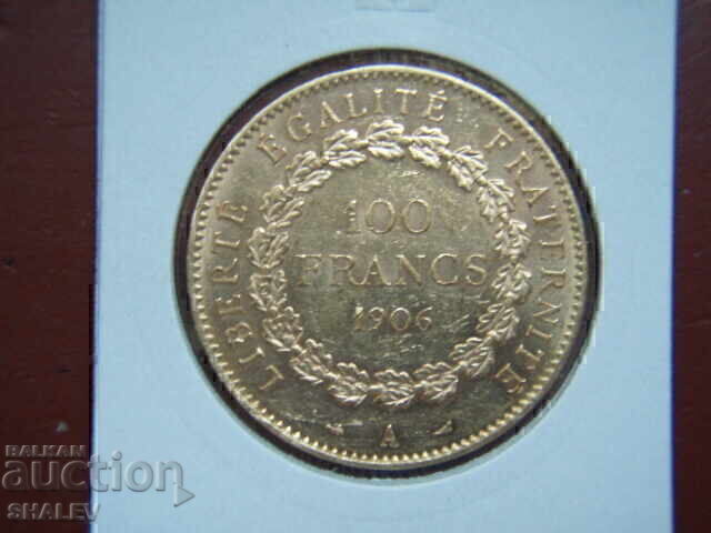 Licitație 100 franci 1906 A Franța (100 franci Franța) - AU (aur) Licitație 100 franci 1906 A Franța (100 franci Franța) - AU (aur)