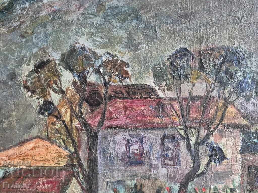Delivery of Evgeni Tomov 1934 - 2006 Old Sofia 1972 large landscape oil Delivery of Evgeni Tomov 1934 - 2006 Old Sofia 1972 large landscape oil