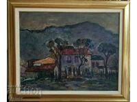 Evgeni Tomov 1934 - 2006 old Sofia 1972 landscape oil