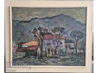Evgeni Tomov 1934 - 2006 Old Sofia 1972 large landscape oil