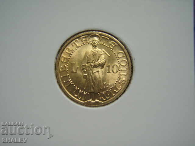 10 Lire 1925 San Marino - AU/Unc (gold) with price € 1149.89 | 2249.00 BGN